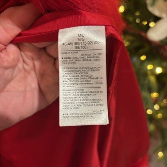 LUX Banana Republic Toscana Red Madder Shearling Luxury Coat - Picture 7 of 11